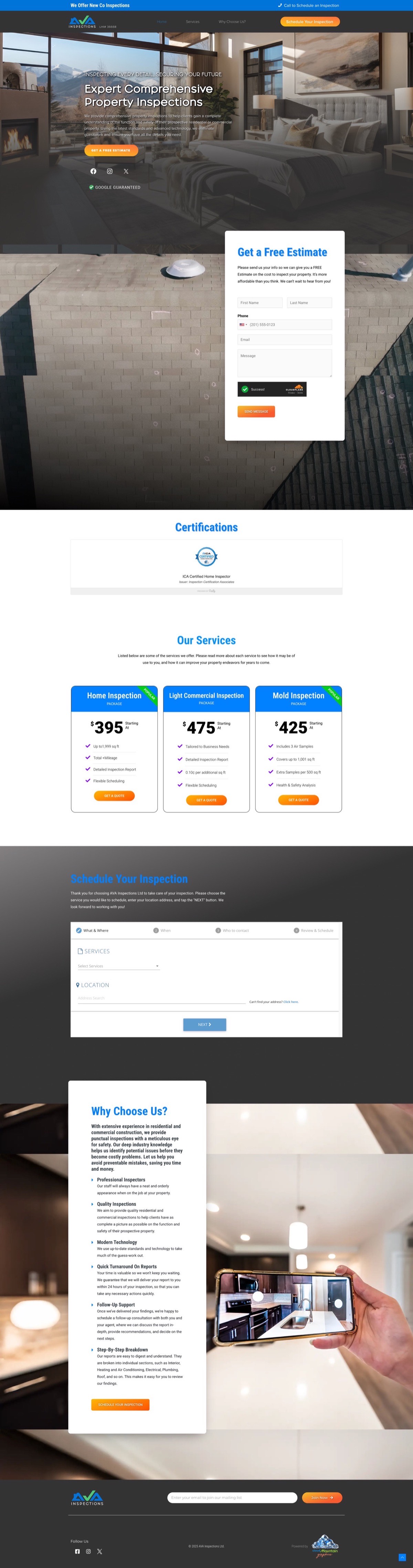 AVA Inspections Website